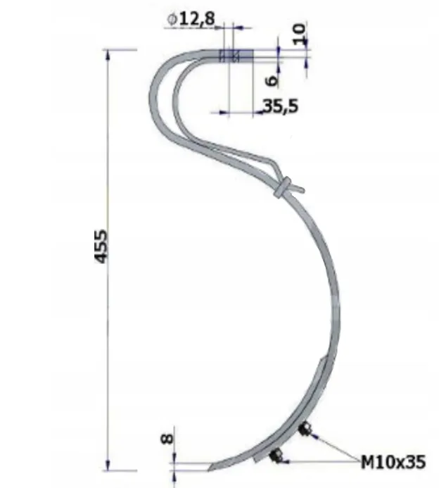 Ząb pazur kultywatora szeroki z redliczką - Granit | zdjęcie 5 z 5 | 3976 | Motofarma.pl