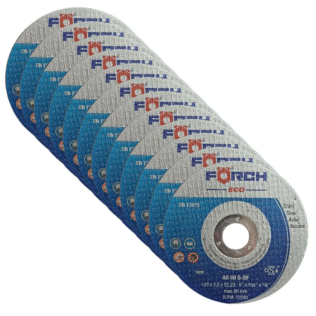 10x TARCZA DO STALI NIERDZEWNEJ INOX 125 X 1,0 X 22,23 MM ECO 450 FORCH