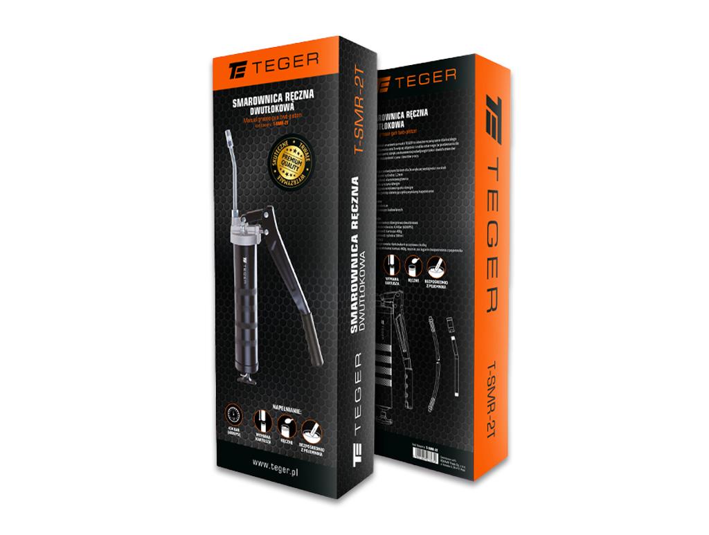 Dwutłokowa smarownica ręczna TEGER 500 ml - profesjonalna ręczna pompa smaru - Zdjęcie 3
