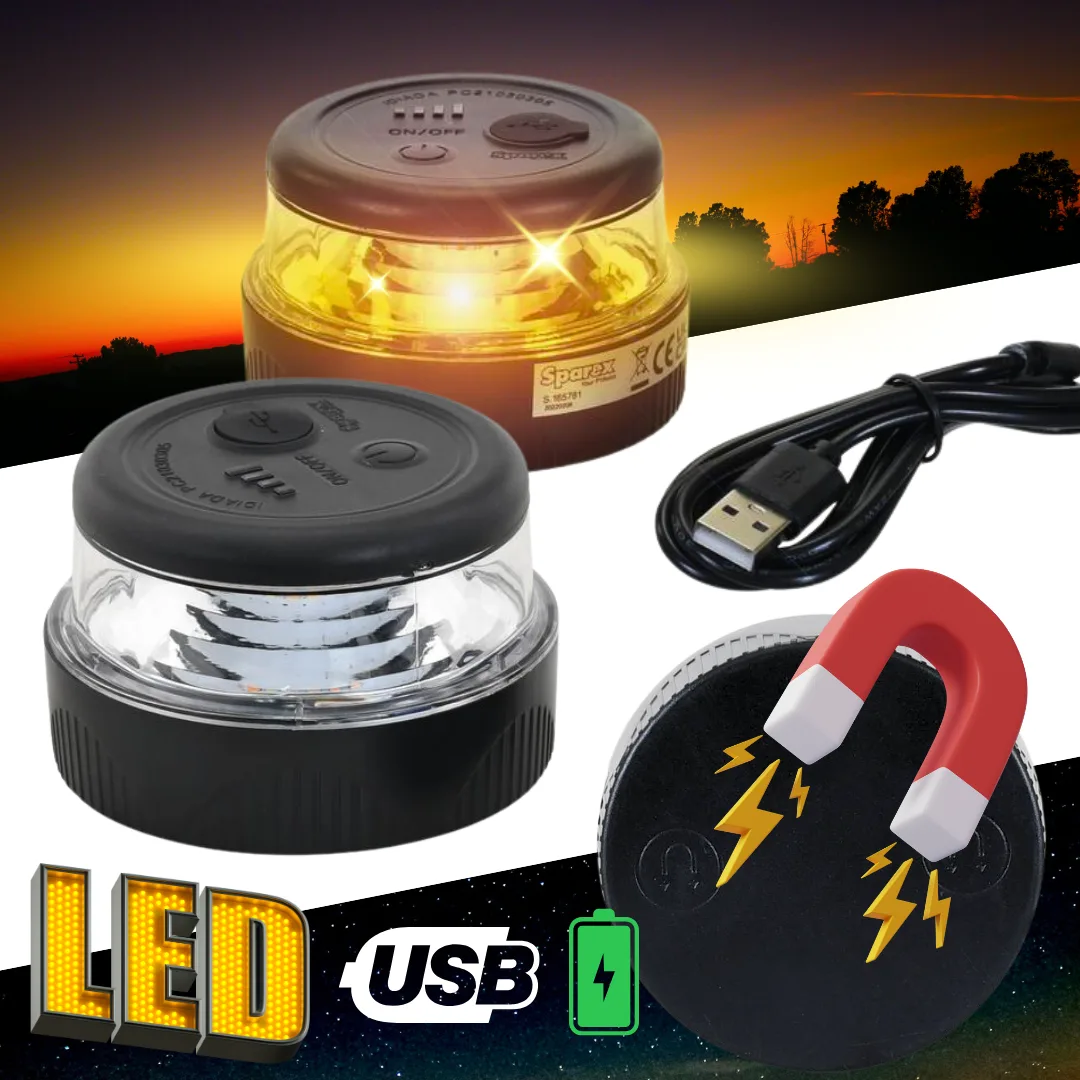 Lampa ostrzegawcza kogut na baterie z ładowarką 12/24V