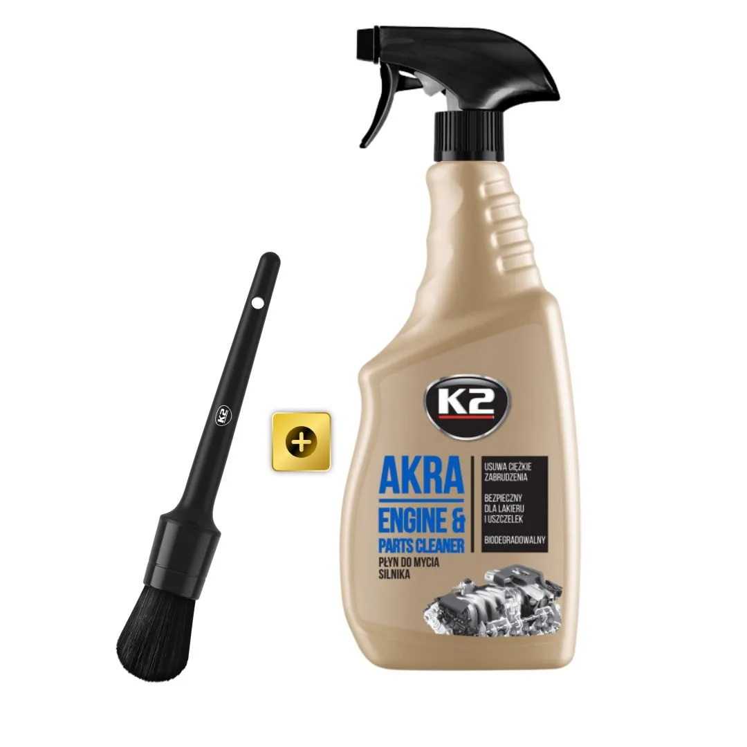 Płyn do mycia silnika K2 AKRA  + Pędzelek detalingowy  K2 16 (31mm) ZESTAW | zdjęcie 5 z 5 | M315_47201 | Motofarma.pl