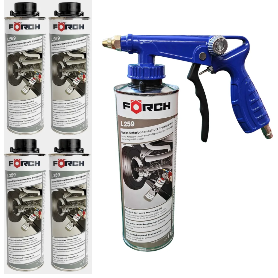 5x Wosk ochronny do podwozi Forch L259 1L x + PISTOLET z regulacją wtryskiwania