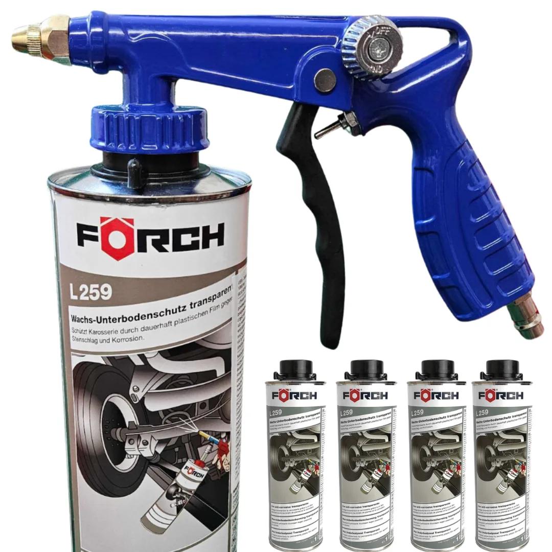 5x Wosk ochronny do podwozi Forch L259 1L x + PISTOLET z regulacją wtryskiwania