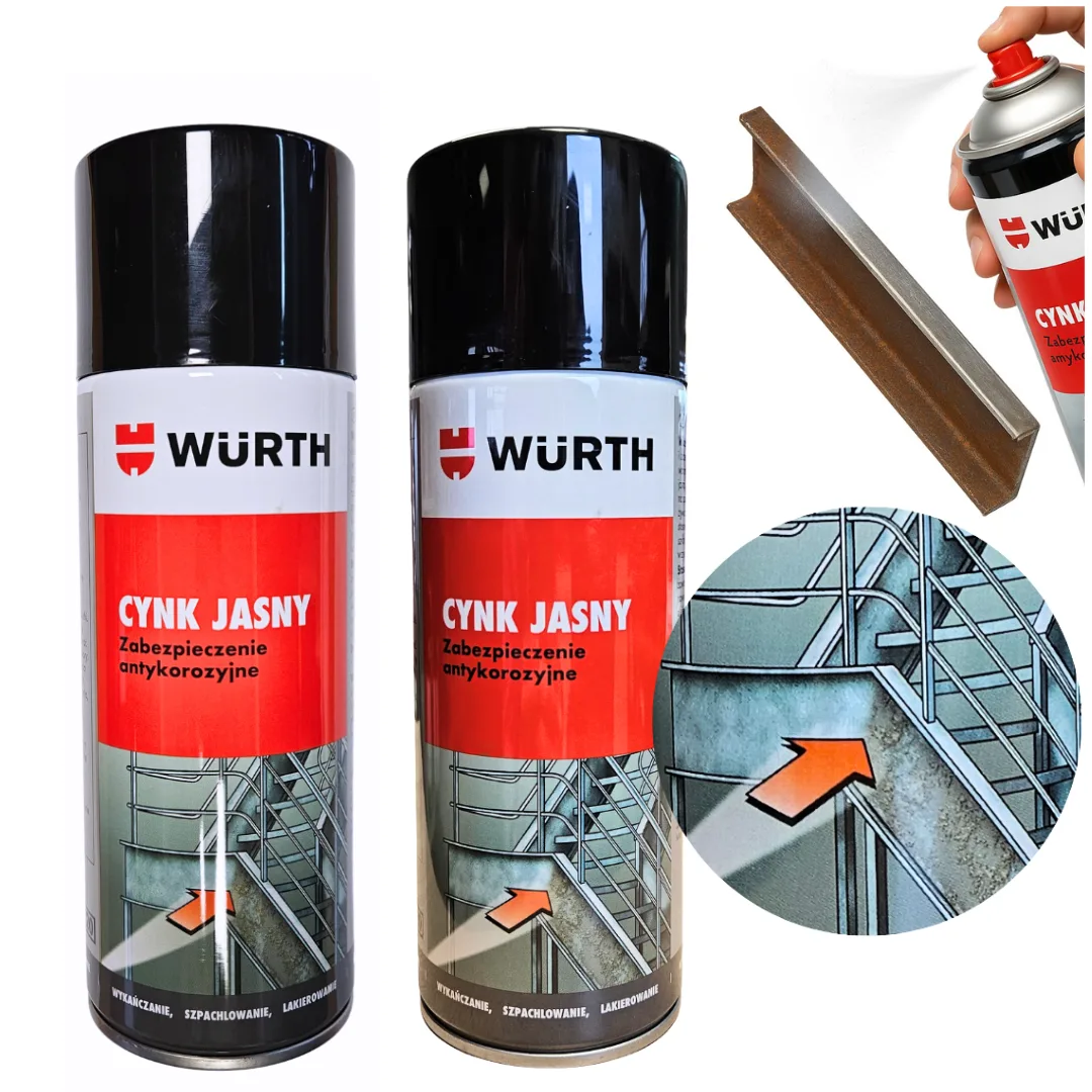 WURTH CYNK W SPRAYU JASNY OCYNK 400ML 2 SZTUKI ZESTAW