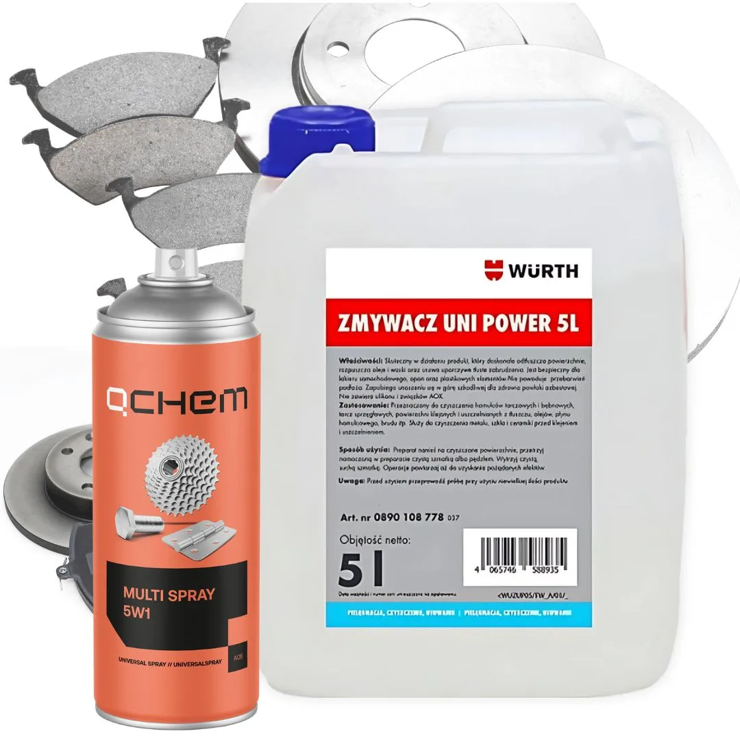 Zmywacz uniwersalny  do hamulców 5L + Multi spray 400ml QCHEM Zestaw