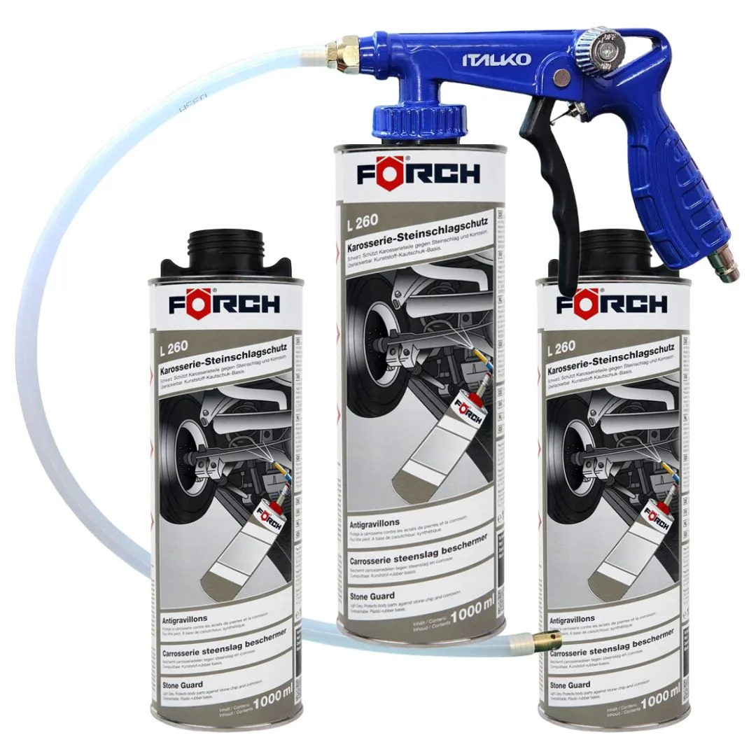 3x Masa ochronno-zabezpieczająca do karoserii Forch L260 + Pistolet do konserwacji