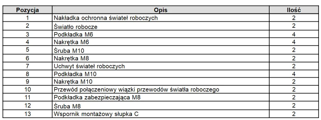 Lampa robocza x2 CASE IH oryginał zestaw