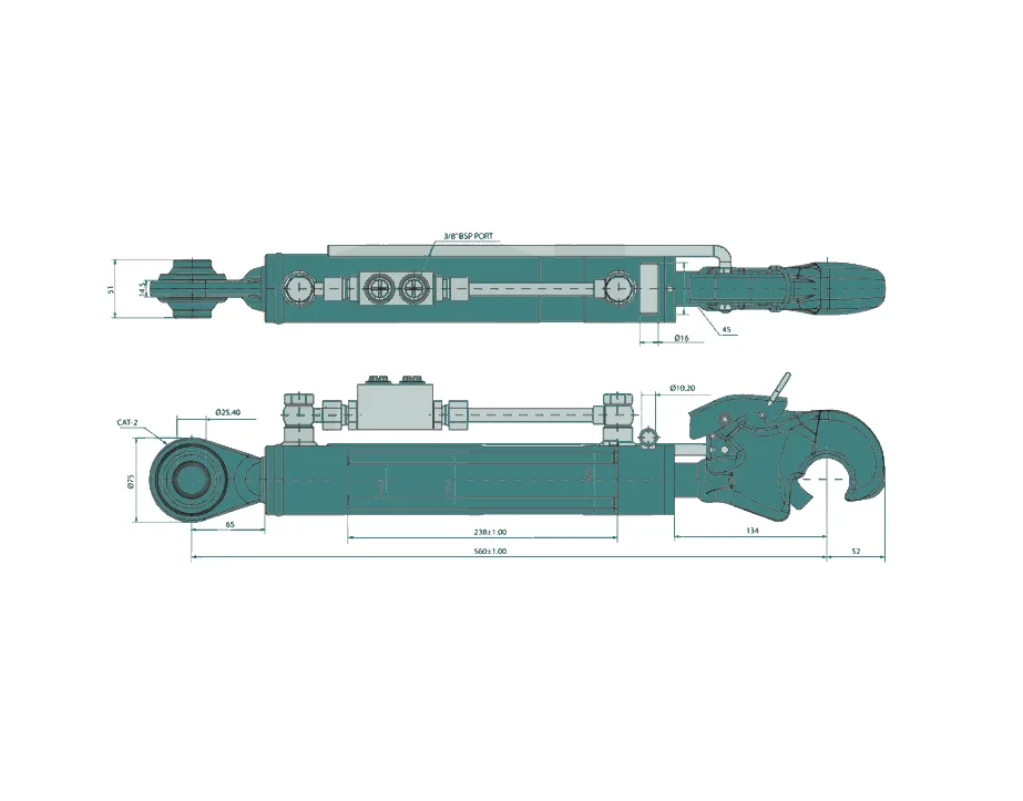Łącznik górny hydrauliczny kat.2 Lekka
