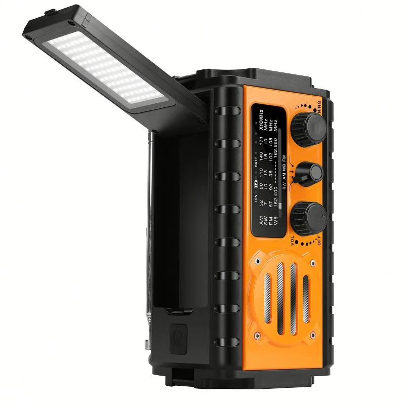 RADIO SOLARNE SURVIVALOVE PRZENOŚNE Z KORBKĄ DYNAMO LATARKA POWERBANK 20000mAh Z KABLEM USB - Urson | zdjęcie 9 z 11 | 49750 | Motofarma.pl