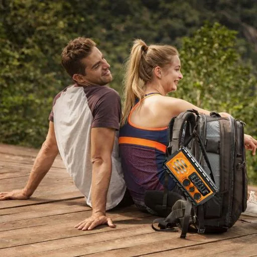 RADIO SOLARNE SURVIVALOVE PRZENOŚNE Z KORBKĄ DYNAMO LATARKA POWERBANK 20000mAh Z KABLEM USB - Urson | zdjęcie 5 z 11 | 49750 | Motofarma.pl