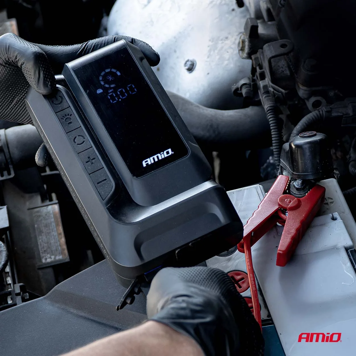Urządzenie rozruchowe 4w1 booster powerbank kompresor latarka LED 12V 12Ah - Amio | zdjęcie 3 z 16 | A04677 | Motofarma.pl