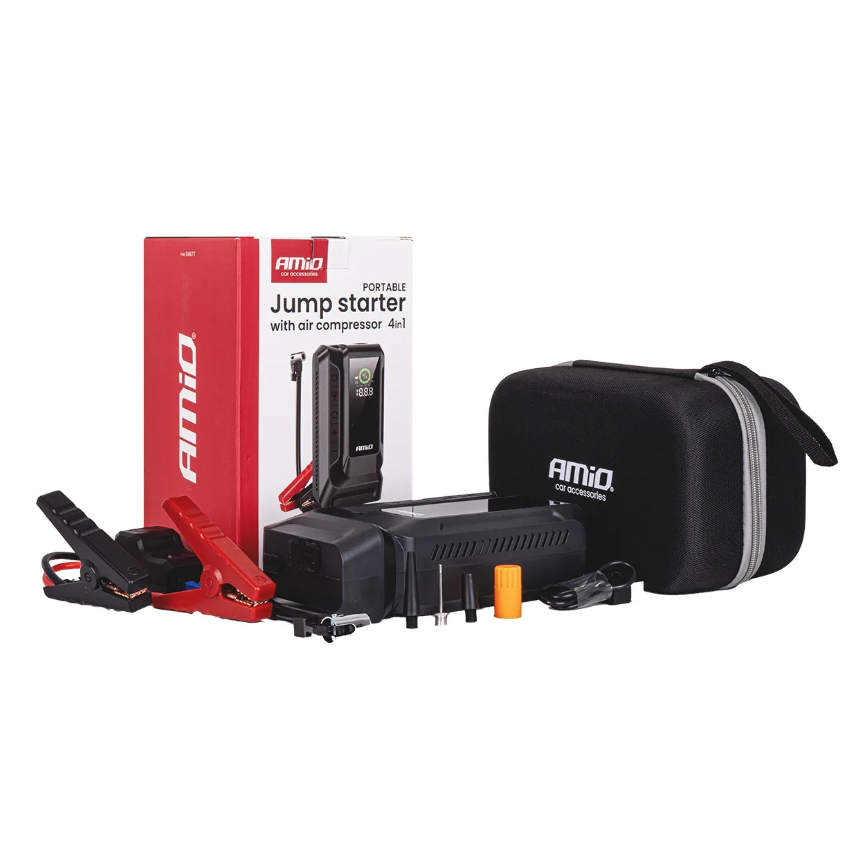 Urządzenie rozruchowe 4w1 booster powerbank kompresor latarka LED 12V 12Ah - Amio | zdjęcie 7 z 16 | A04677 | Motofarma.pl