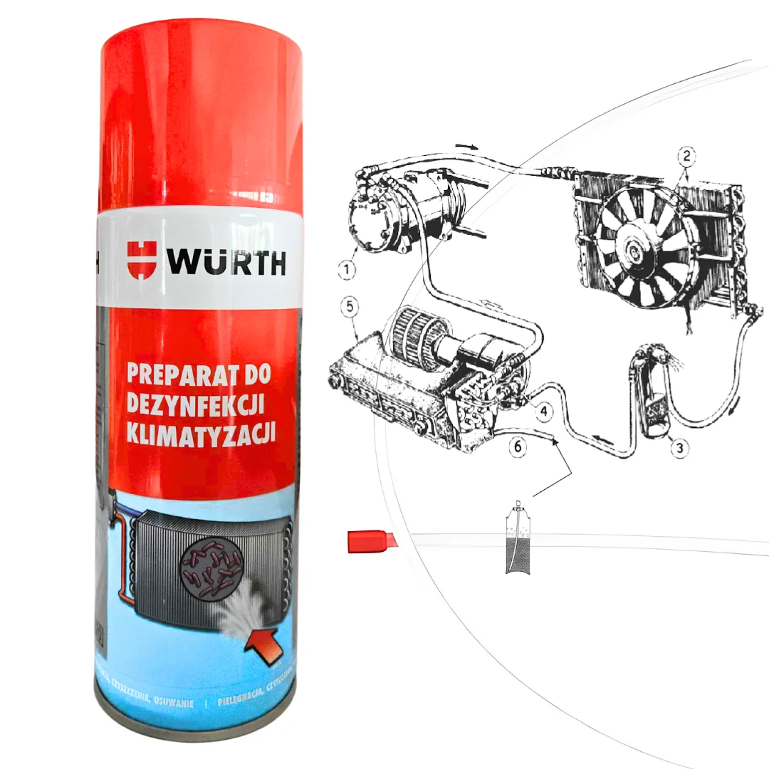 WURTH Preparat do Dezynfekcji Klimatyzacji 300 ml – Skuteczny Środek Antybakteryjny