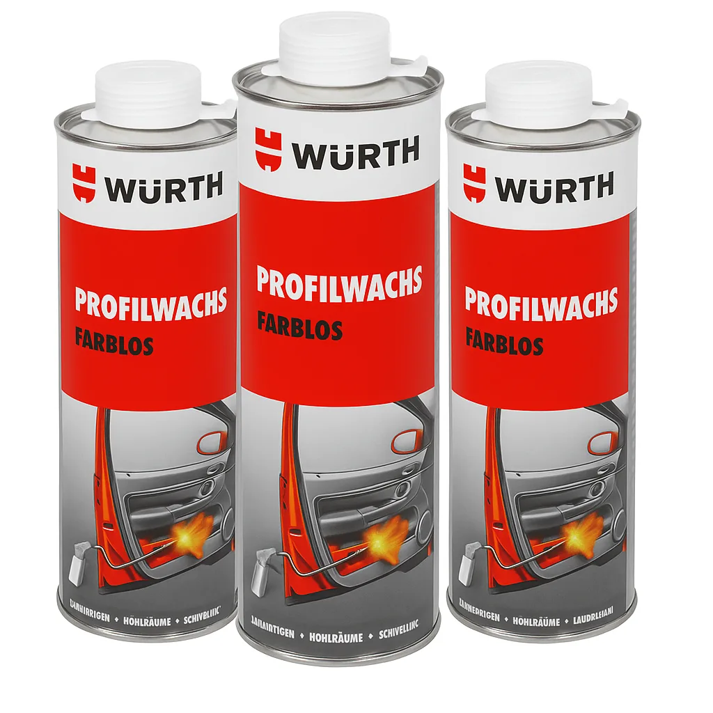 3x WURTH BEZBARWNY WOSK DO PROFILI ZAMKNIĘTYCH - 1 L