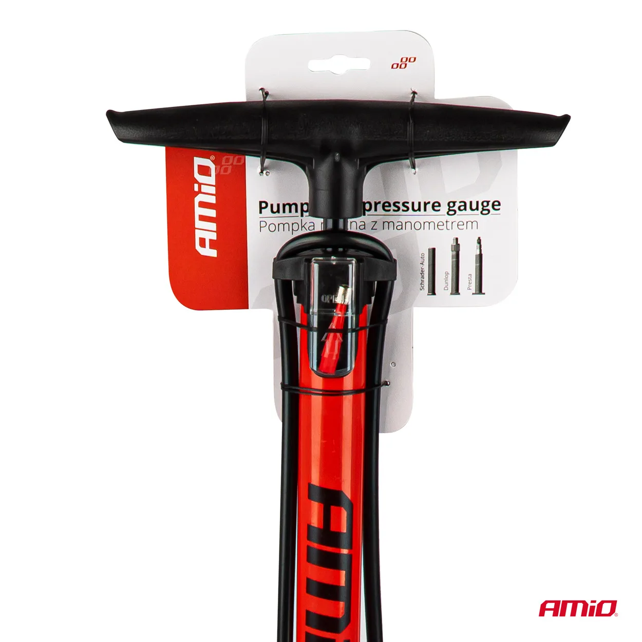 Pompka ręczna metalowa z manometrem PU02 AMIO | zdjęcie 6 z 12 | A02146 | Motofarma.pl