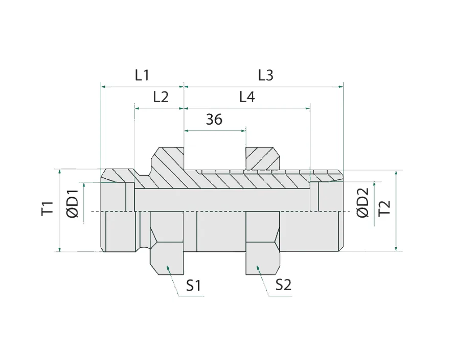 Złącze hydrauliczne złączka  M18-M18 długie z nakrętką