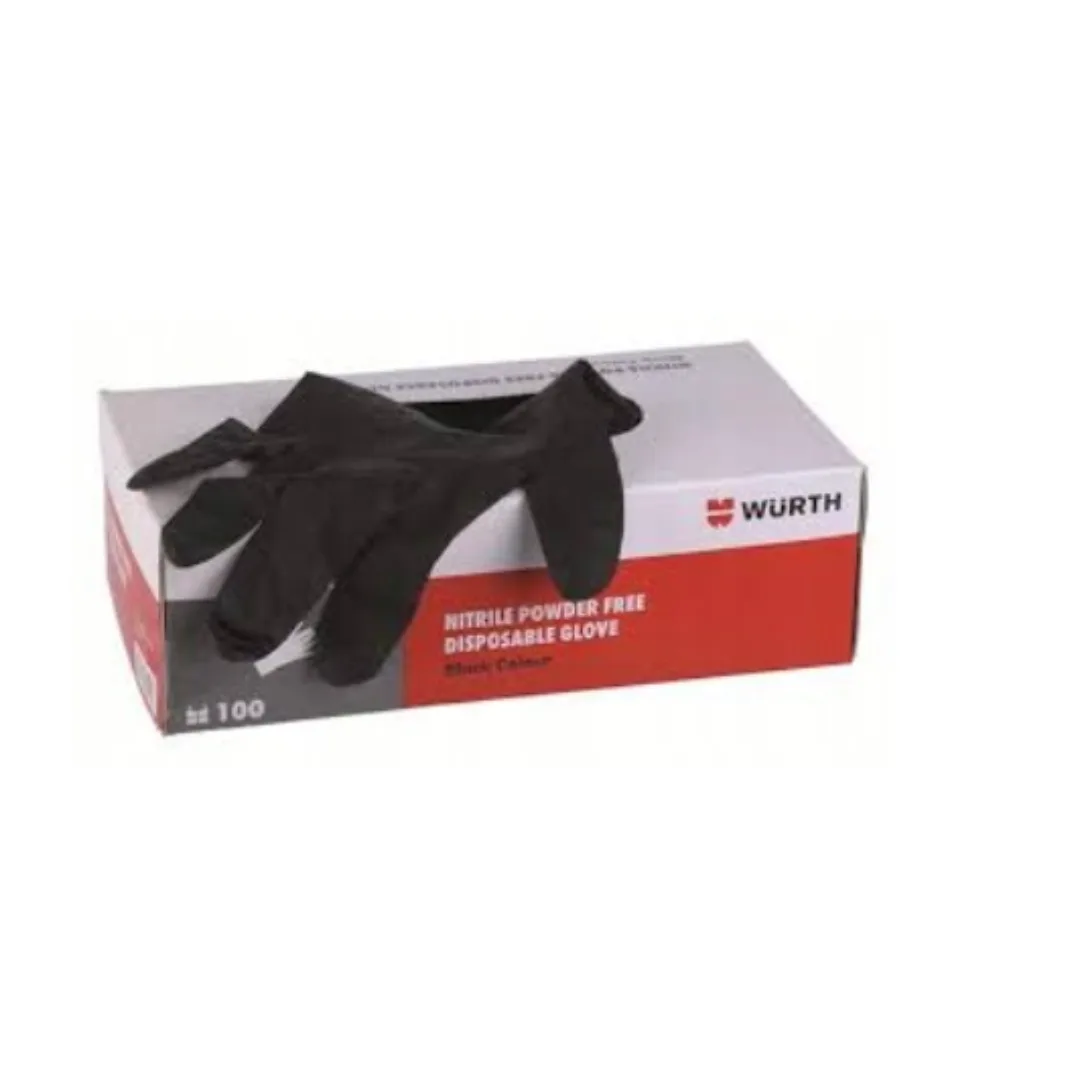 Rękawice nitylowe XL Wurth czarne 100 szt.