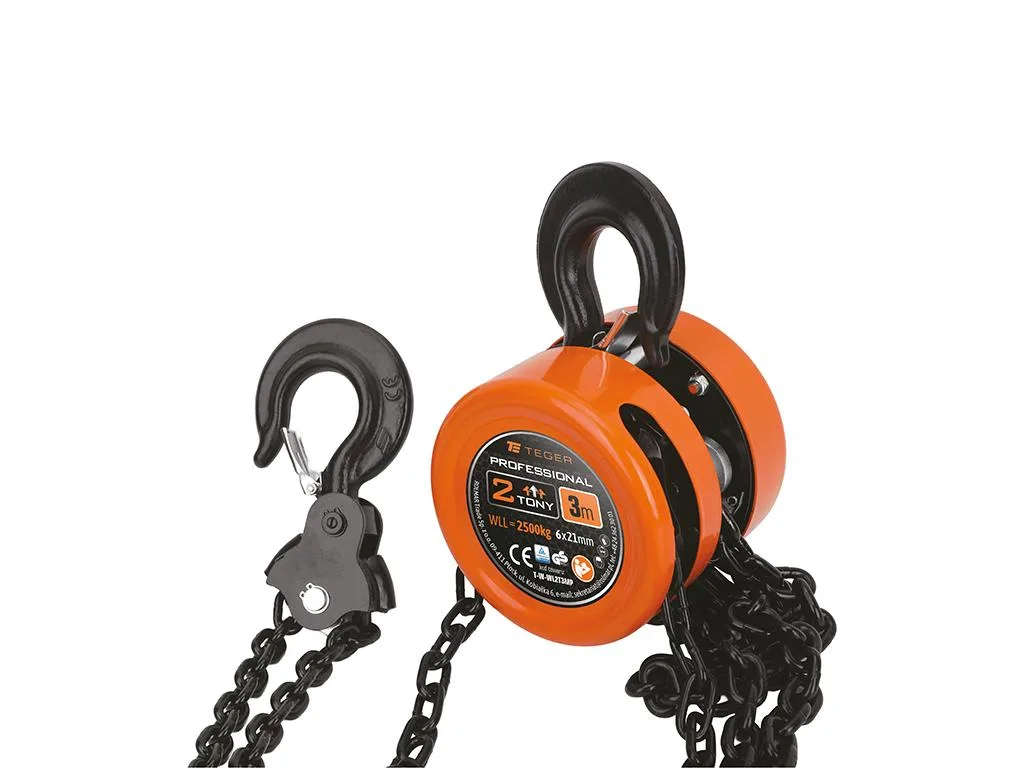 Wciągarka łańcuchowa TEGER PROFESSIONAL 2 t | 3 m | cert. CE/TUV/GS | zdjęcie 1 z 2 | T-W-WL2T3MP | Motofarma.pl