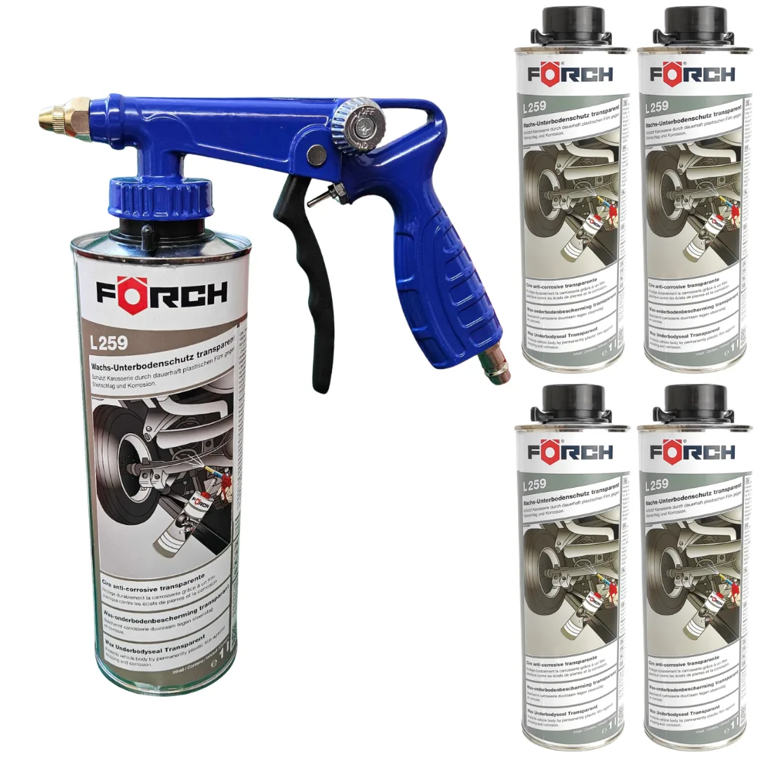 5x Wosk ochronny do podwozi Forch L259 1L x + PISTOLET z regulacją wtryskiwania | zdjęcie 1 z 6 | 41113_44166 | Motofarma.pl