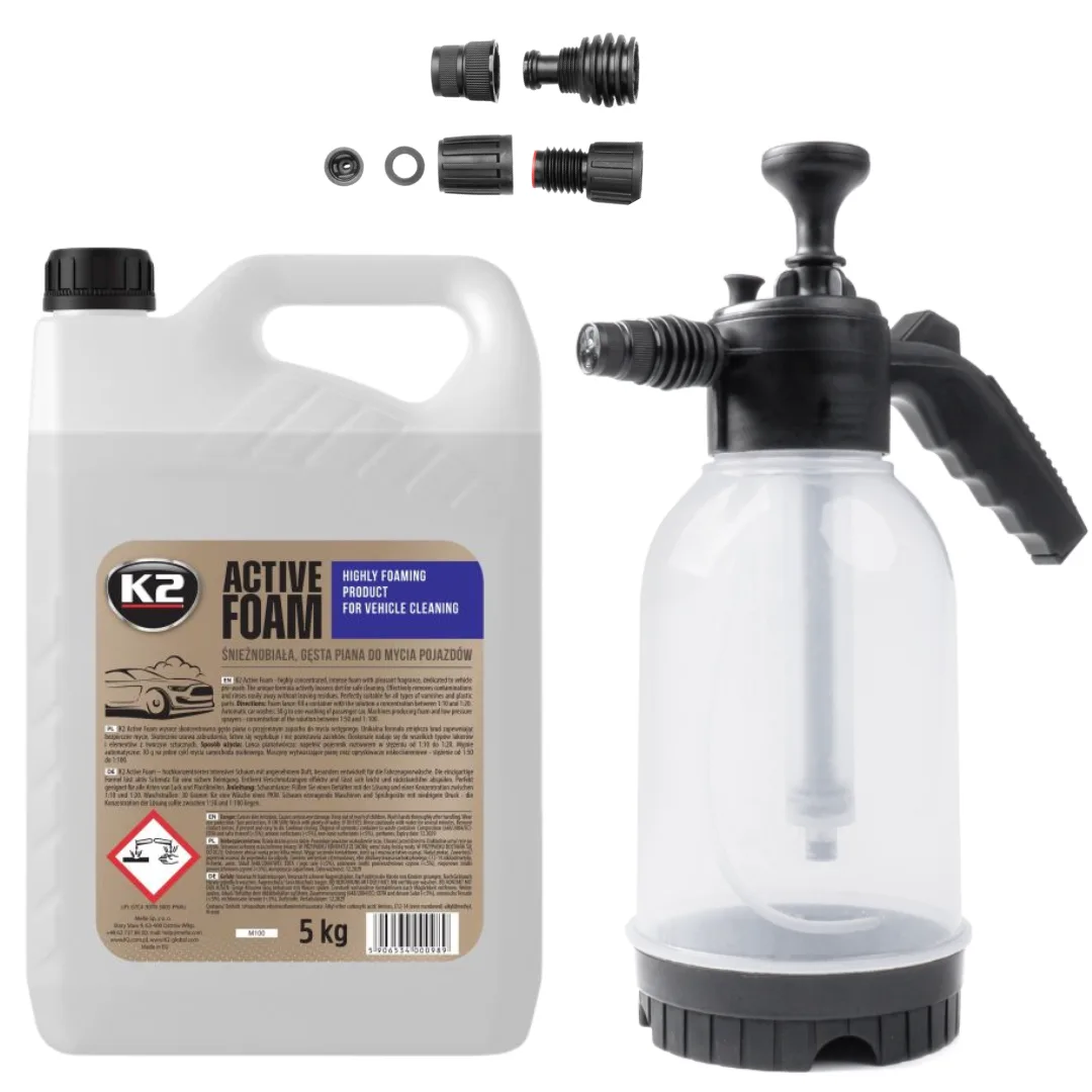 K2 Piana Aktywna 5L Do Mycia Karoserii + Pianownica Ręczna Opryskiwacz Ciśnieniowy 2L | zdjęcie 1 z 10 | A03147_47168 | Motofarma.pl