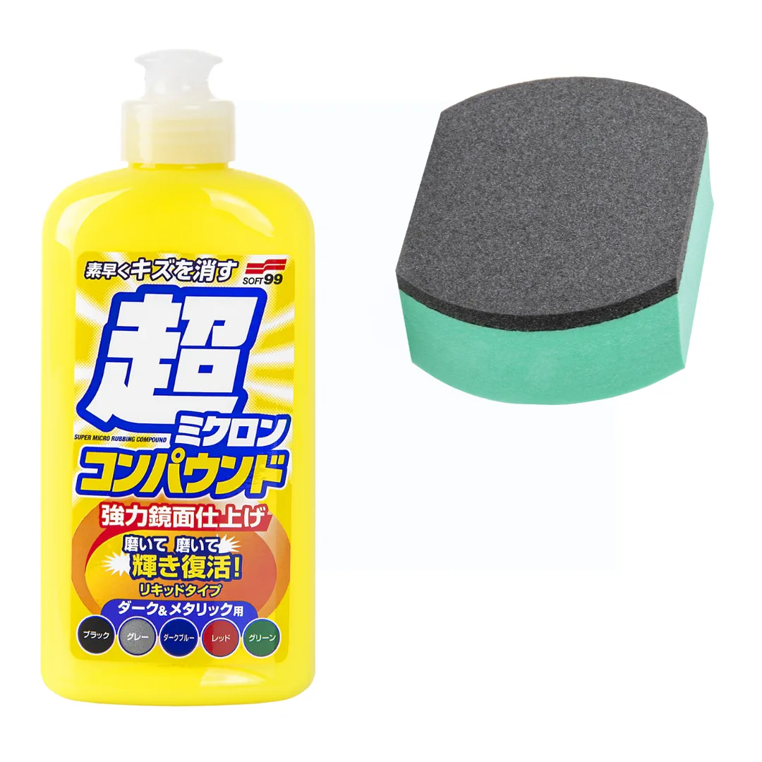 Soft99 micro liquid compound dark &amp; black do usuwania zacieków po wodzie ciemne lakiery 250ml gąbka gratis | zdjęcie 1 z 5 | 47417 | Motofarma.pl
