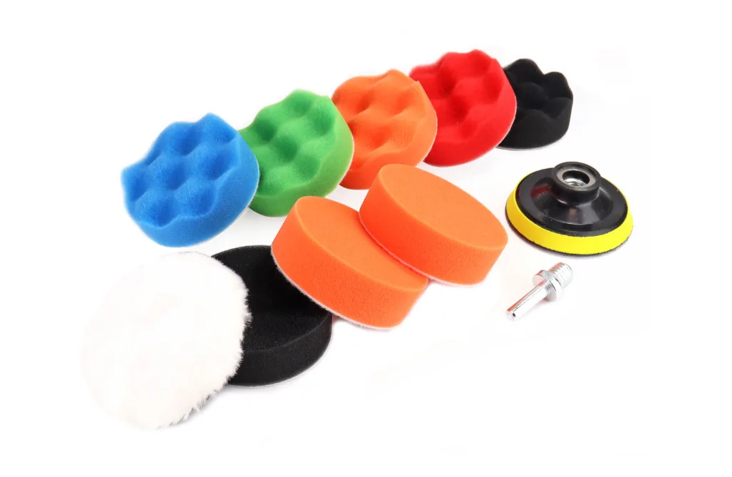 Zestaw gąbek do polerowania gąbki polerskie 9 el.+ dysk 80 mm + adapter M14 AMIO-02647 | zdjęcie 1 z 6 | A02647 | Motofarma.pl