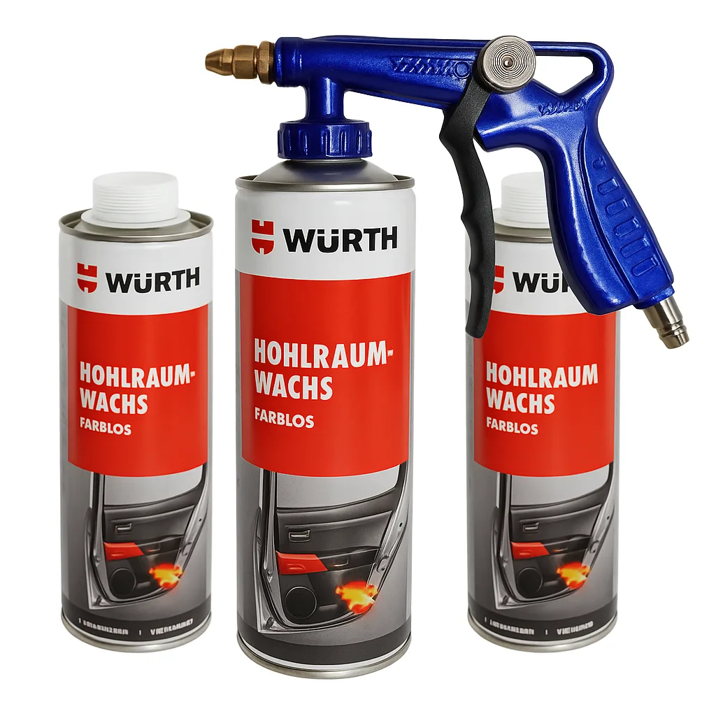 3x WURTH BEZBARWNY WOSK DO PROFILI ZAMKNIĘTYCH 1 L + PISTOLET DO KONSERWACJI