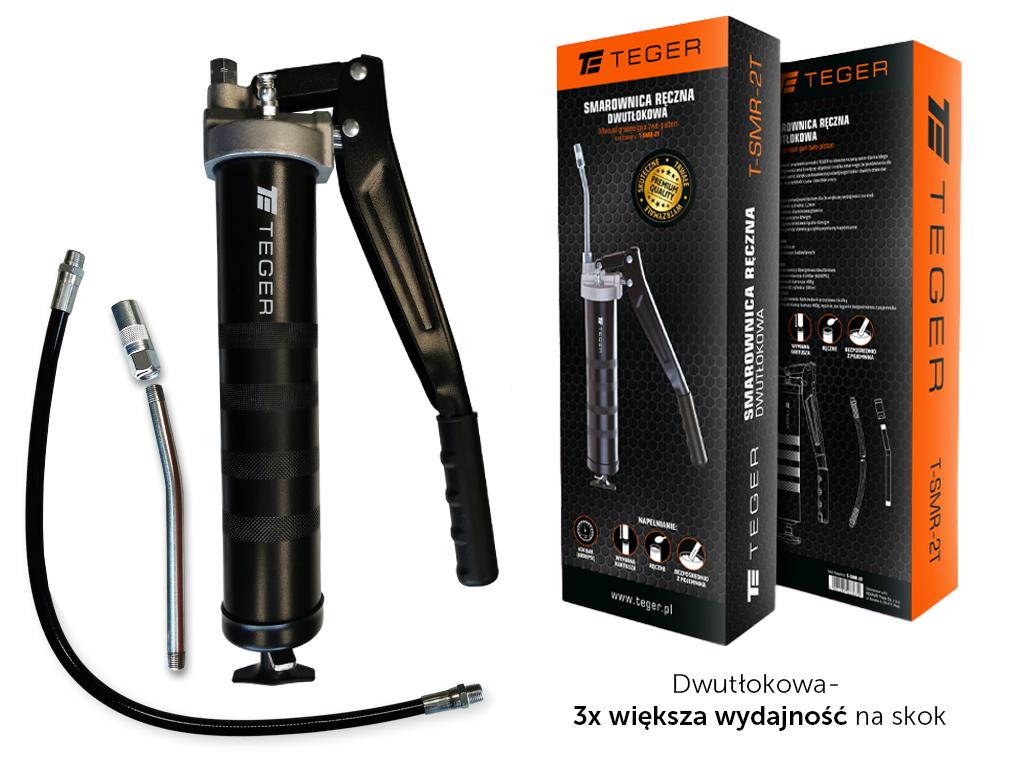 Dwutłokowa smarownica ręczna TEGER 500 ml - profesjonalna ręczna pompa smaru - Zdjęcie 2