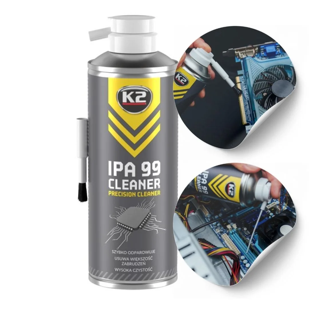 ALKOHOL IZOPROPYLOWY K2 IPA 99% CLEANER SPRAY + PĘDZELEK 400ML | zdjęcie 1 z 7 | B504 | Motofarma.pl