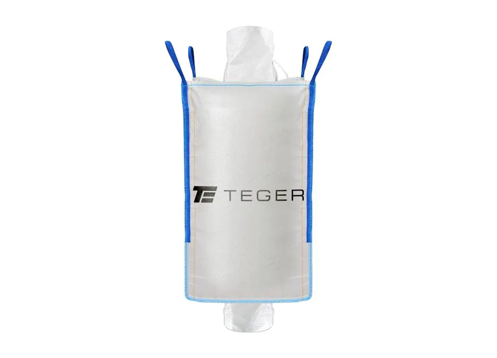 Worek BIG BAG TEGER 1000 kg 90x90x160 cm z lejami zasypowym i spustowym, 4 uchwyty (250x35 mm) | T-BB1T90X160-2L | Motofarma.pl