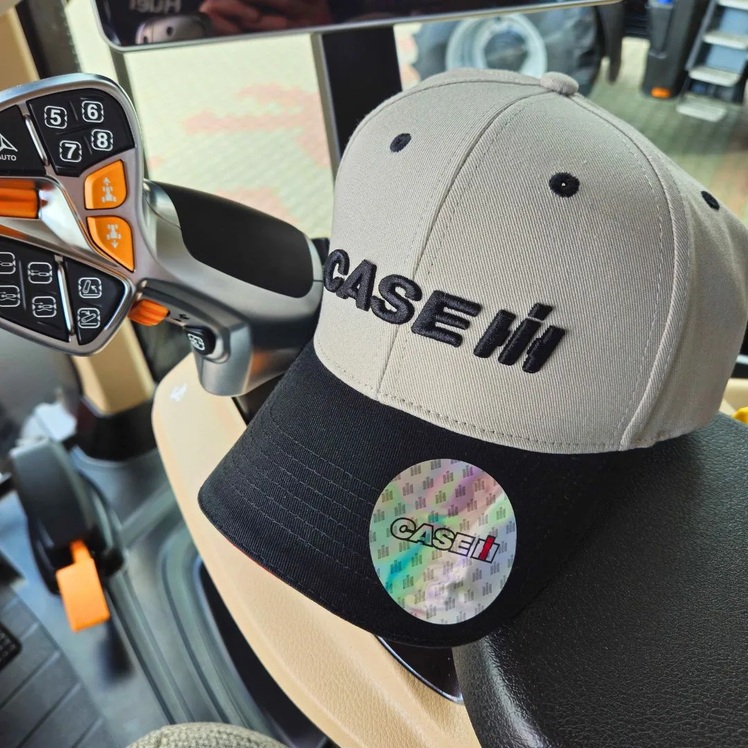 Szara bawelniana czapka Case IH