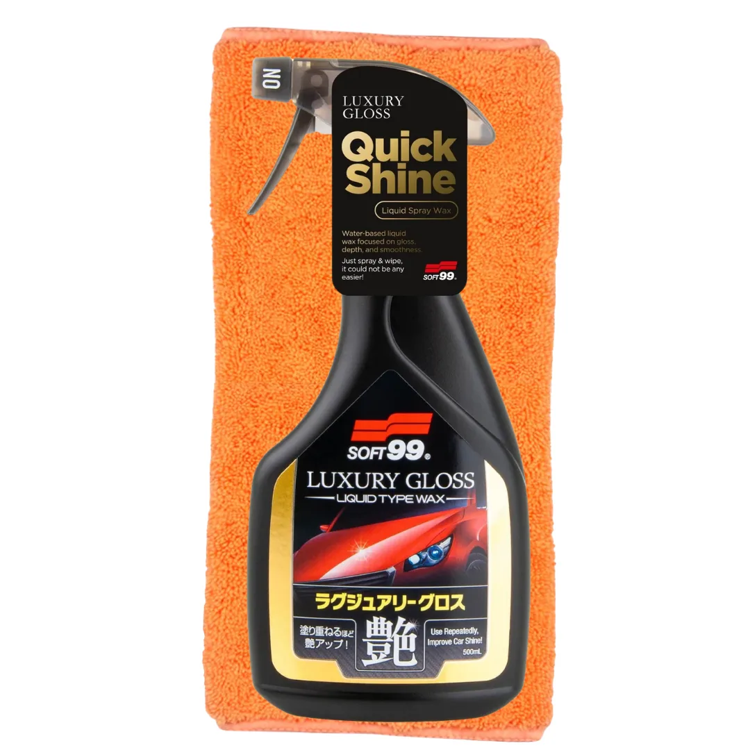 Soft99 luxury gloss quick detailer wysoki połysk 500ml mikrofibra 250g