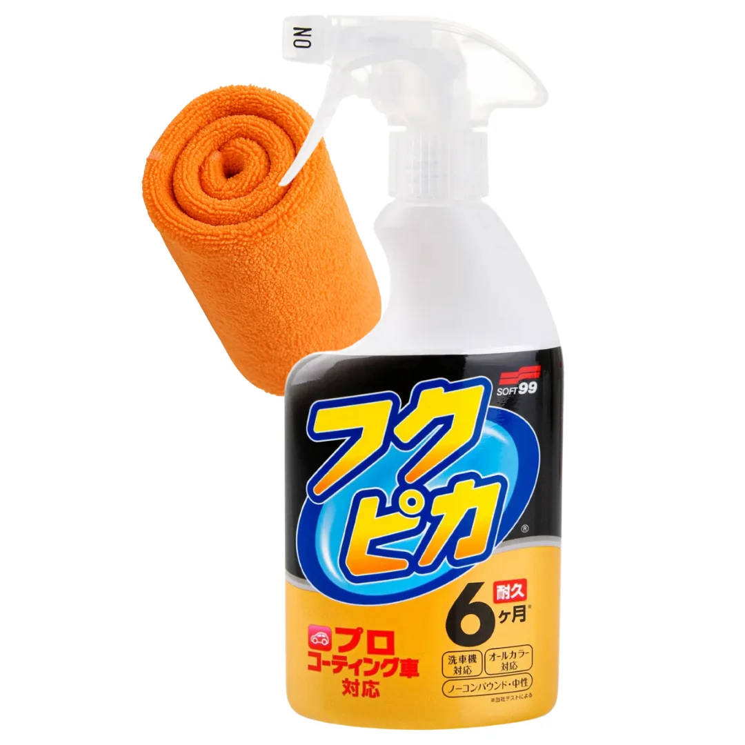 Płynny wosk Soft99 FUKUPIKA quick detailer szybki połysk  mikrofibra GRATIS