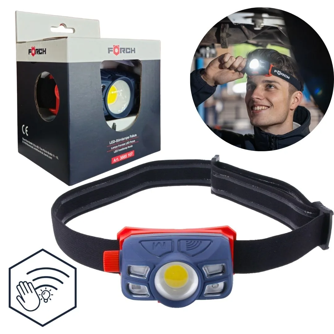 Czołówka LED 5W z czujnikiem ruchu Forch – 500 lumenów mocy, IP65, USB-C | zdjęcie 1 z 5 | 48598 | Motofarma.pl