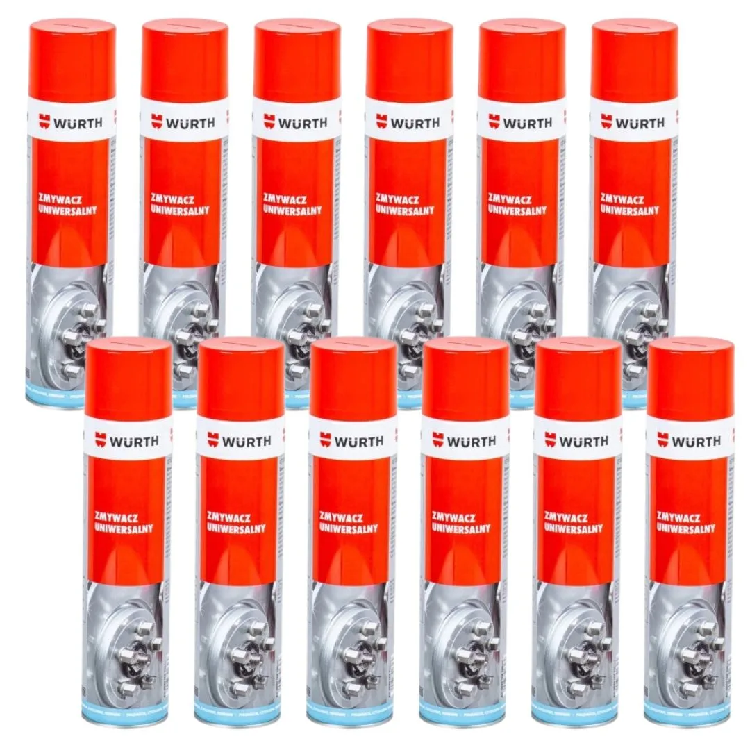 ZMYWACZ UNIWERSALNY SPRAY DO HAMULCÓW 600ML WURTH 12 SZTUK