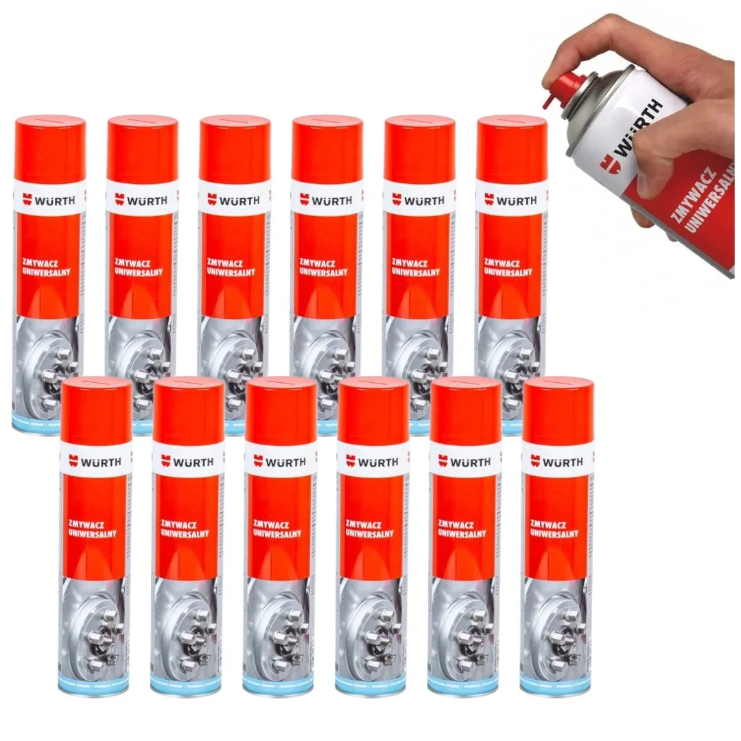 ZMYWACZ UNIWERSALNY SPRAY DO HAMULCÓW 600ML WURTH 12 SZTUK - Würth | zdjęcie 1 z 3 | 47019 | Motofarma.pl