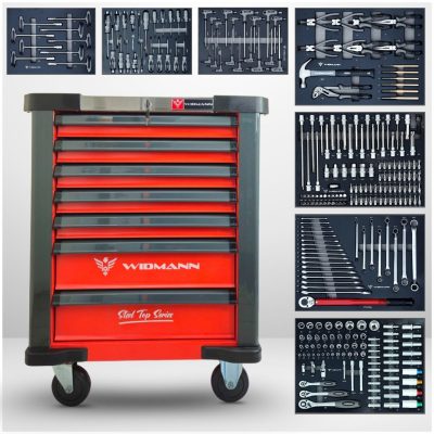 WIDMANN STEEL TOP SERIES – 7 SZUFLAD – Wózek Narzędziowy z Pełnym Wyposażeniem